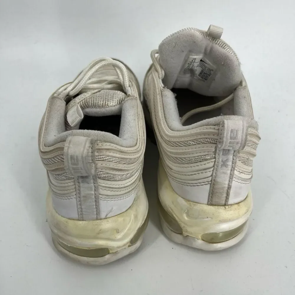 Nike Air Max 97 Shoes Size 9.5 Womens Triple White Platinum 921733-100 Sneaker
